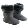 Womens Grosby Hoodies Boots Plush Fluffy Grey Slippers