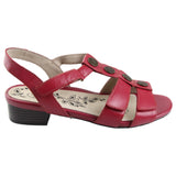 Womens Homyped Celia Deep Red Sandals Slip On Low Heel Shoes