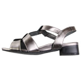 Womens Homyped Celia Platinum Sandals Slip On Low Heel Shoes