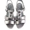 Womens Homyped Celia Platinum Sandals Slip On Low Heel Shoes