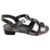 Womens Homyped Celia Platinum Sandals Slip On Low Heel Shoes