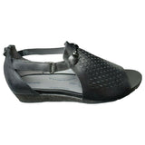 Womens Homyped Florence Black Sandals Slip On Shoes Flats