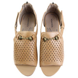 Womens Homyped Florence Latte Tan Sandals Slip On Shoes Flats