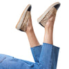Womens Hush Puppies Banu Leopard Flats Casual Leather Shoes