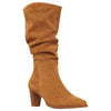 Womens Hush Puppies Hunch Chestnut Suede Heel Long Boots