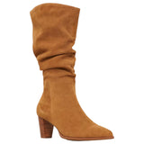 Womens Hush Puppies Hunch Chestnut Suede Heel Long Boots