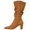 Womens Hush Puppies Hunch Chestnut Suede Heel Long Boots