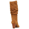 Womens Hush Puppies Hunch Chestnut Suede Heel Long Boots