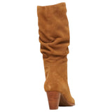Womens Hush Puppies Hunch Chestnut Suede Heel Long Boots