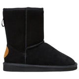 Womens Hush Puppies Lunar Slippers Warm Winter Slip On Shoes Black Suede