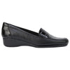 Womens Hush Puppies Meadow Adc Black Wedge Leather Work Casual Shoes