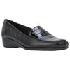 Womens Hush Puppies Meadow Adc Black Wedge Leather Work Casual Shoes