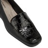 Womens Hush Puppies Meadow Adc Black Wedge Leather Work Casual Shoes