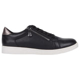 Womens Hush Puppies Mimosa Ladies Sneakers Zip Black Casual Lace Up Shoes
