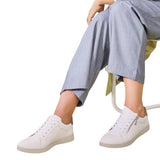 Womens Hush Puppies Mimosa Ladies Sneakers Zip White Casual Lace Up Shoes