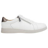 Womens Hush Puppies Mimosa Ladies Sneakers Zip White Casual Lace Up Shoes