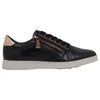 Womens Hush Puppies Mimosa Perf Ladies Sneakers Zip Black Casual Lace Up Shoes