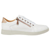 Womens Hush Puppies Mimosa Perf Ladies Sneakers Zip White Casual Lace Up Shoes