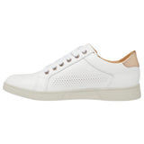 Womens Hush Puppies Mimosa Perf Ladies Sneakers Zip White Casual Lace Up Shoes