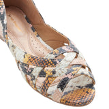 Womens Hush Puppies Wim Tuscan Multi Snake Flats Leather Slip-On Shoes