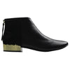 Womens Sachi Dominique Spotting Black Leather Fur Metallic Boots Work Casual