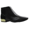 Womens Sachi Dominique Spotting Black Leather Fur Metallic Boots Work Casual