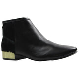 Womens Sachi Dominique Spotting Black Leather Fur Metallic Boots Work Casual