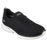 Womens Skechers Go Walk 6  - Fun Waves Black/White Walking Shoes