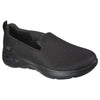 Womens Skechers Go Walk Arch Fit - Grateful Black/Black Slip On Shoes