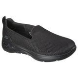 Womens Skechers Go Walk Arch Fit - Grateful Black/Black Slip On Shoes