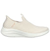 Womens Skechers Slip-Ins Ultra Flex 3.0 Cozy Streak Natural Athletic Shoes