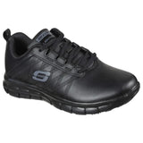 Womens Skechers Sure Track - Erath Black Oil & Slip Resistant Work Shoes