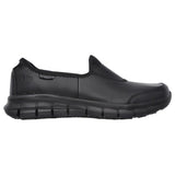 Womens Skechers Sure Track Black/Black Slip On Work Boot Shoes