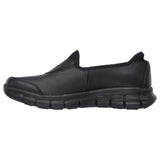 Womens Skechers Sure Track Black/Black Slip On Work Boot Shoes