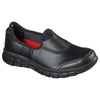 Womens Skechers Sure Track Black/Black Slip On Work Boot Shoes