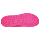 Womens Skechers Uno - Neon Nights Hot Pink Lace Up Sneaker Shoes