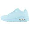 Womens Skechers Uno - Stand On Air Light Blue Lace Up Sneaker Shoes