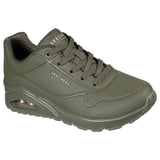Womens Skechers Uno - Stand On Air Olive Lace Up Sneaker Shoes