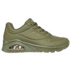 Womens Skechers Uno - Stand On Air Olive Lace Up Sneaker Shoes