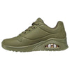 Womens Skechers Uno - Stand On Air Olive Lace Up Sneaker Shoes