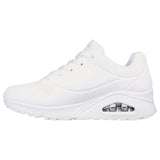 Womens Skechers Uno - Stand On Air White Lace Up Sneaker Shoes