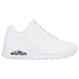 Womens Skechers Uno - Stand On Air White Lace Up Sneaker Shoes