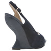 Womens Zasel Evelyn Navy Leather Blue Suede Casual Dress Shoes Heels Wedges