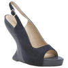 Womens Zasel Evelyn Navy Leather Blue Suede Casual Dress Shoes Heels Wedges