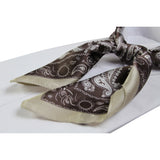 Womens Brown & Champagne Paisley Silk Feel Soft Neck Scarf