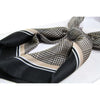 Womens Cream With Black Squiggles & Squares Silk Feel Soft Neck Scarf