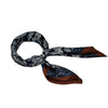 Womens Navy & Copper Paisley Silk Feel Soft Neck Scarf