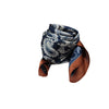 Womens Navy & Copper Paisley Silk Feel Soft Neck Scarf