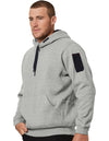 Mens Hard Yakka Brushed Fleece Hoodie Jumper Grey Marle Y19326