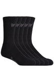 15 X Mens Hard Yakka Crew Work Black Workwear Socks Y20035